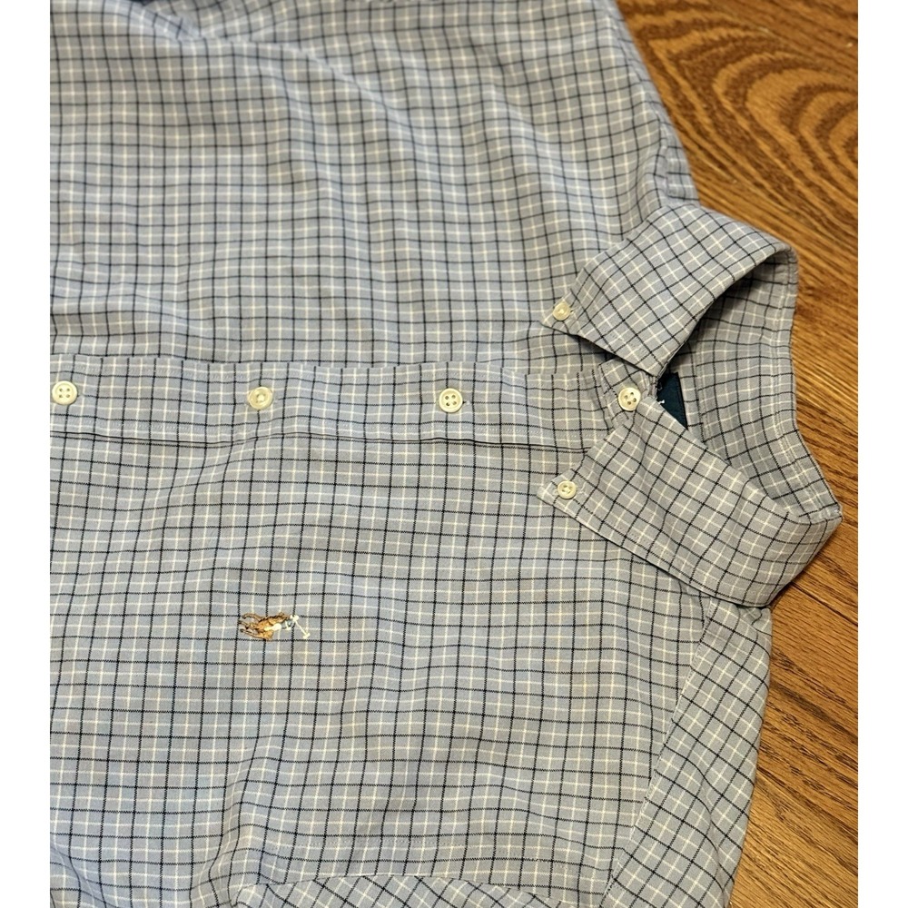 Ralph Lauren Light Blue Plaid Button Down Shirt  Flesh Pony Size M Classic Fit